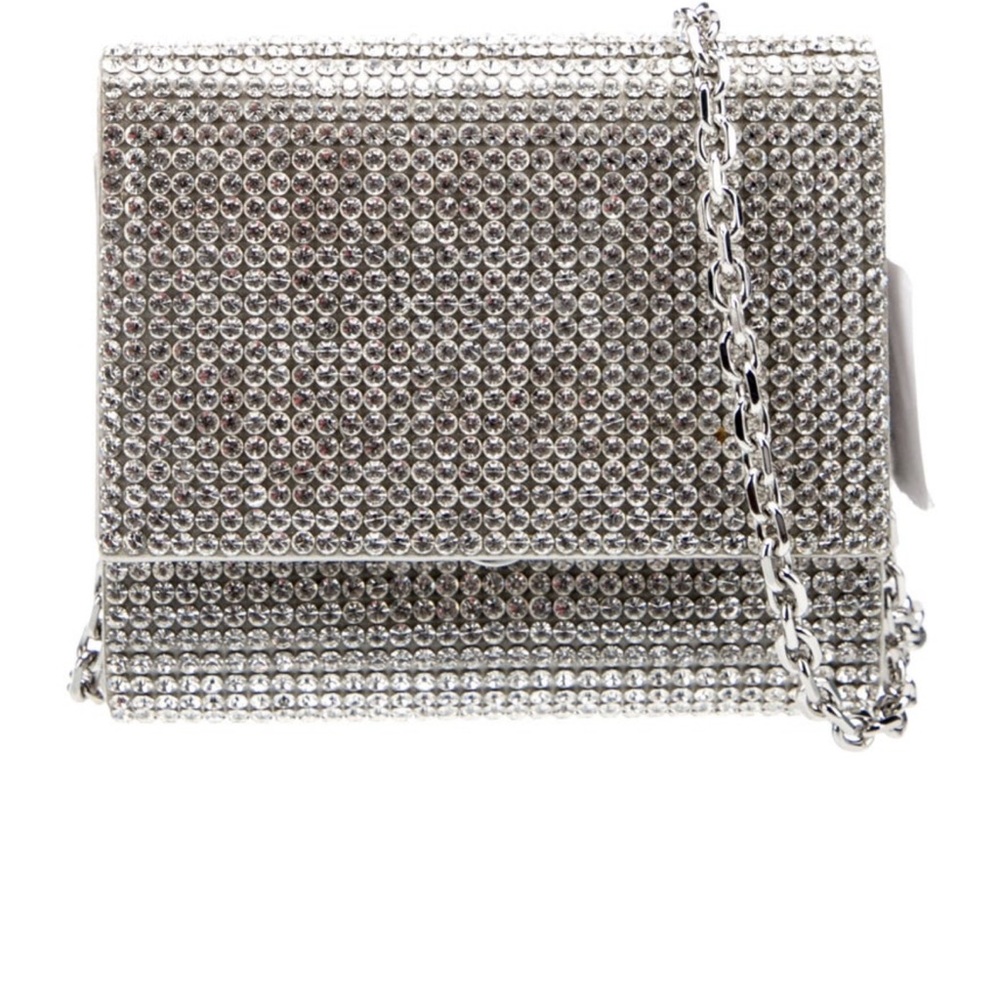 Judith Leiber Couture Micro Fizzy Beaded Clutch Evening Bag - Satin Minaudiere